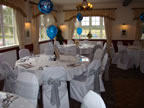 Pyewipe Inn, White Chair Cover Silver Organza Sash